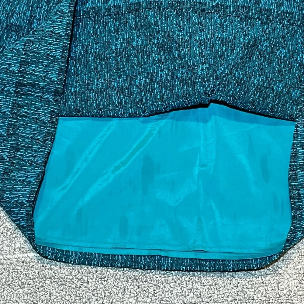 Banana Republic A Line Knee Length Textured Skirt Size 6 Teal Lined Back Zip